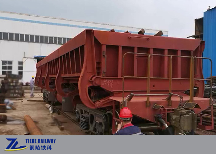 50km/h Ballast Steel Slag Side Dump Car Wagon 1435mm Gauge Rapid Tipping Unloading