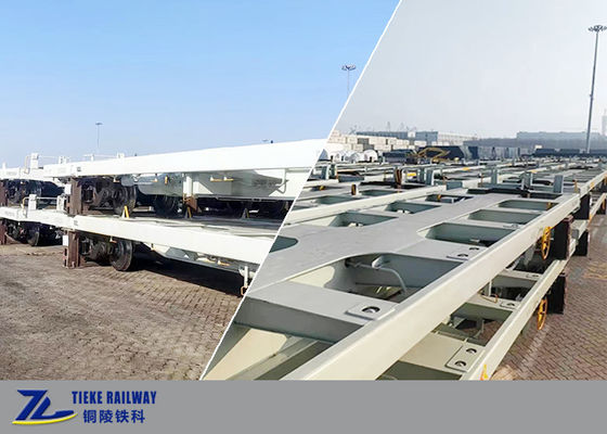 1000mm Railway Gauge Container Flat Wagon Pay Load 55 Tons AAR Air Brake Wagon